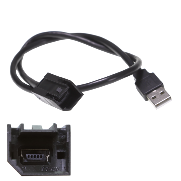USB retention adapter to suit Mini USB-B "clip in"