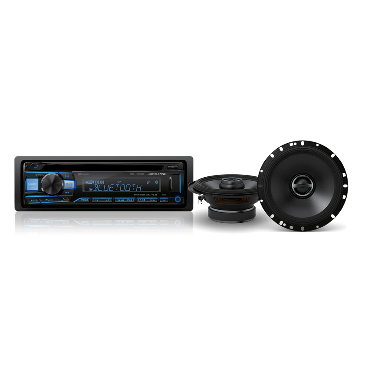 Alpine CDE-173EBT + S-S65 - CD Bluetooth USB Receiver + 6.5" 2-ways