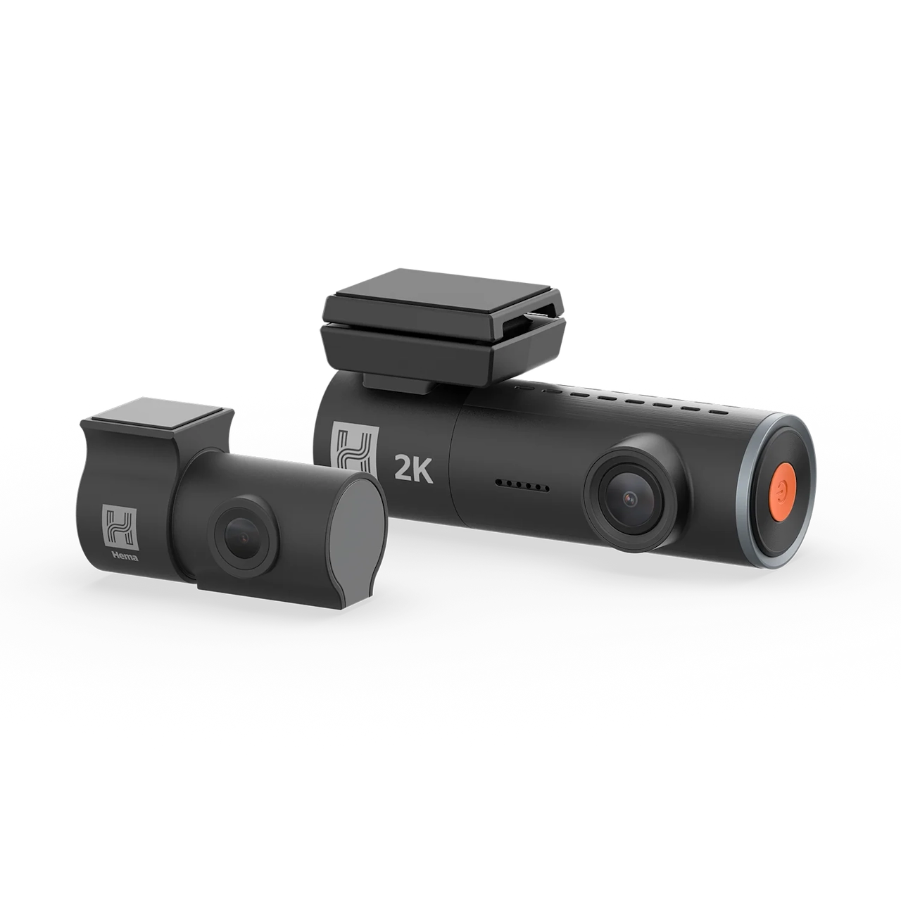 Hema 2K QHD Discreet Barrel Dash Camera and 1080p Rear Camera With Built-in GPS and Wi-Fi